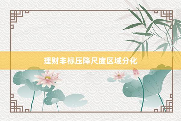 理财非标压降尺度区域分化