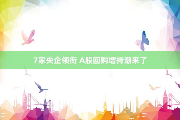 7家央企领衔 A股回购增持潮来了