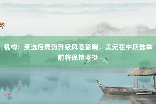 机构：受选后局势升级风险影响，美元在中期选举前将保持坚挺