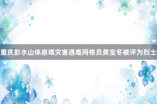 重庆彭水山体崩塌灾害遇难网格员龚宝冬被评为烈士