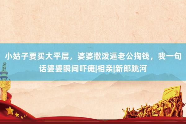 小姑子要买大平层，婆婆撒泼逼老公掏钱，我一句话婆婆瞬间吓瘫|相亲|新郎跳河