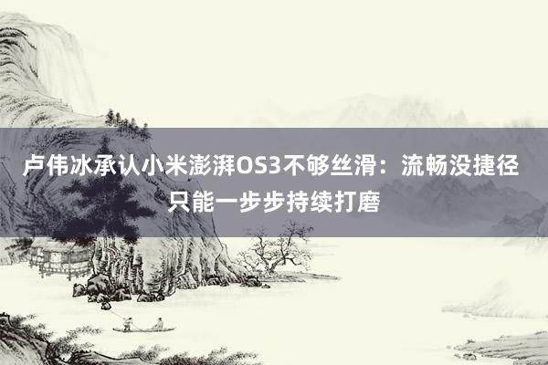 卢伟冰承认小米澎湃OS3不够丝滑：流畅没捷径 只能一步步持续打磨