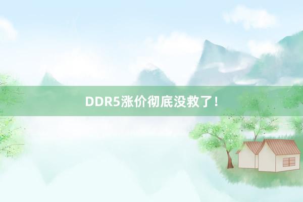 DDR5涨价彻底没救了！
