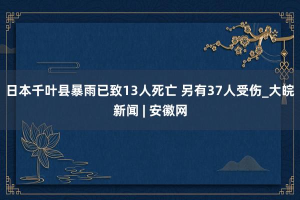 日本千叶县暴雨已致13人死亡 另有37人受伤_大皖新闻 | 安徽网