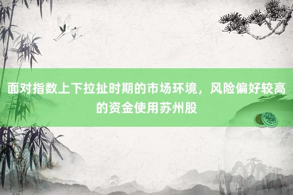 面对指数上下拉扯时期的市场环境，风险偏好较高的资金使用苏州股