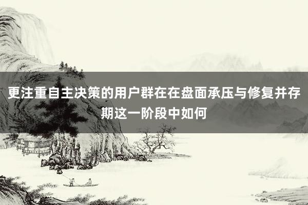 更注重自主决策的用户群在在盘面承压与修复并存期这一阶段中如何