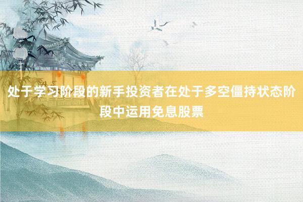 处于学习阶段的新手投资者在处于多空僵持状态阶段中运用免息股票