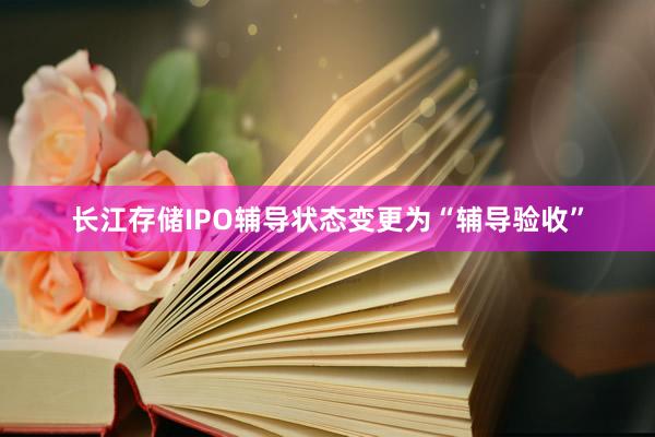 长江存储IPO辅导状态变更为“辅导验收”