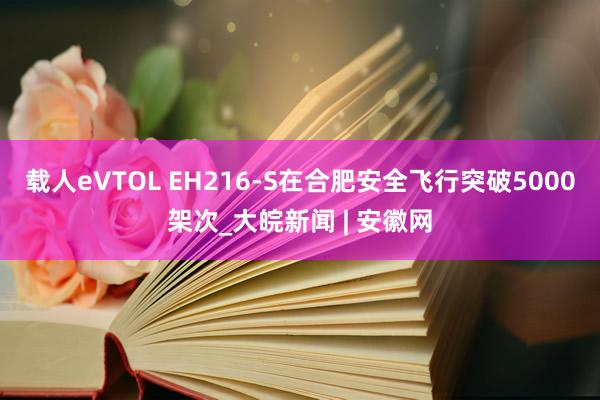 载人eVTOL EH216-S在合肥安全飞行突破5000架次_大皖新闻 | 安徽网