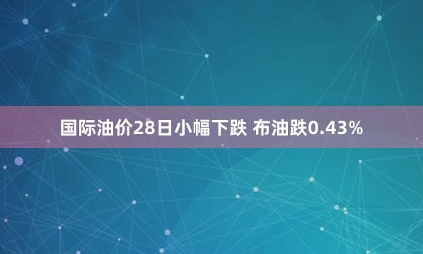 国际油价28日小幅下跌 布油跌0.43%