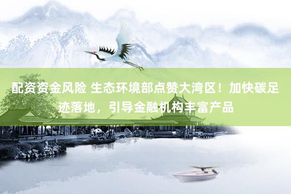 配资资金风险 生态环境部点赞大湾区！加快碳足迹落地，引导金融机构丰富产品
